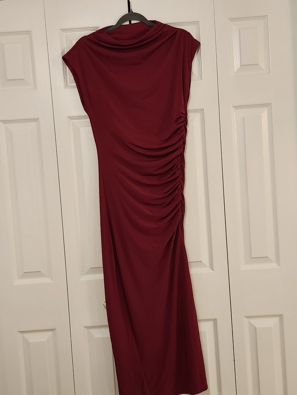 NWT Baltic Born Sasha Ruched Maxi Dress - Burgundy - L